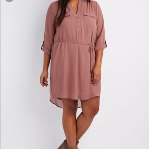 Zip-Pocket Shirt Dress